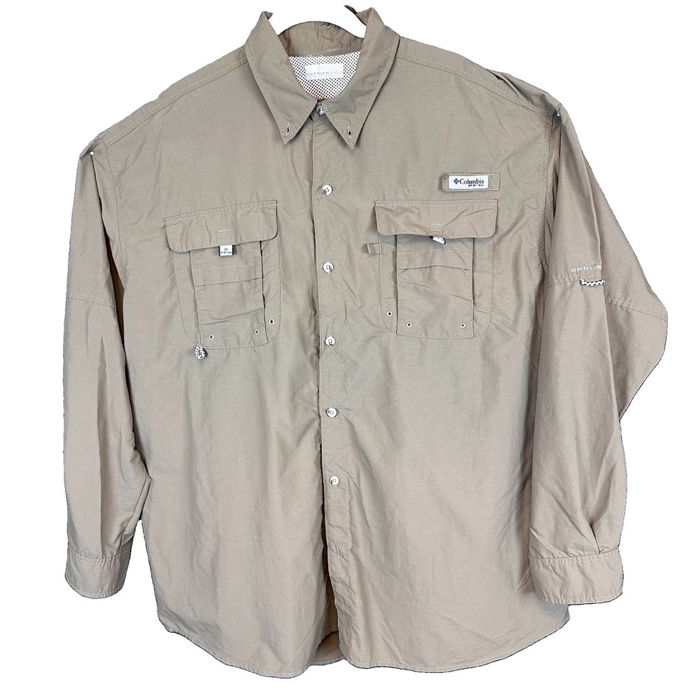 Columbia PFG Mens 3 XL  Performance Fishing Gear omni shade brown Vented